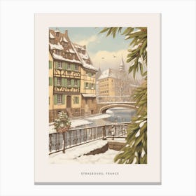 Vintage Winter Poster Strasbourg France 2 Canvas Print