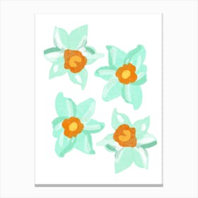 Daffodils Blue Canvas Print
