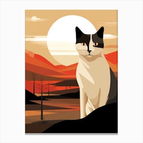 Cat In The Sunset Canvas Print