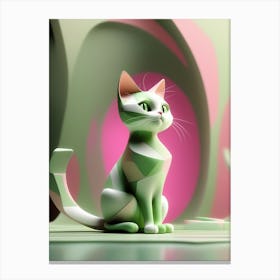 3d Cat Canvas Print