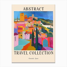 Abstract Travel Collection Poster Granada Spain 4 Canvas Print