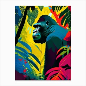 Gorilla In Jungle Gorillas Primary Colours 2 Canvas Print