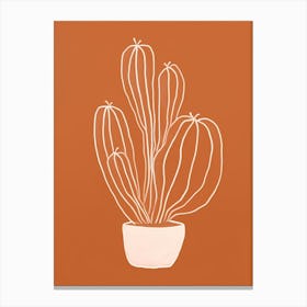 Cactus Line Drawing Lophophora Williamsii Canvas Print