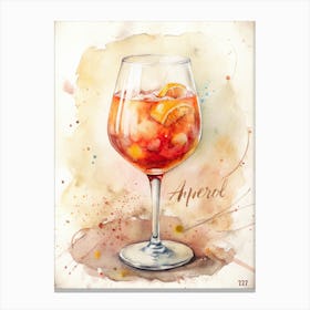 Aperol Watercolor Paitning Canvas Print