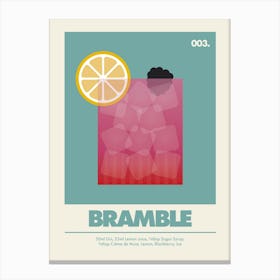 Bramble, Cocktail Print (Light Teal) Canvas Print