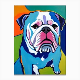 Bulldog Fauvist Style dog Canvas Print