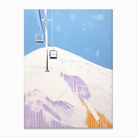 Les 3 Vallees   France, Ski Resort Pastel Colours Illustration 2 Canvas Print