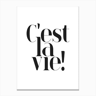 Typography Cest La Vie Canvas Print