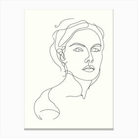 Portrait Of A Woman Hand Drawing Line Art 20 Canvas Print