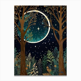 Moon In The Forest Canvas Print