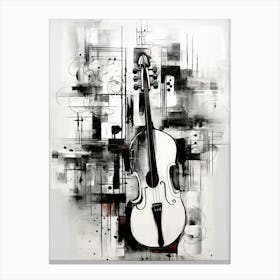 Music Abstract Black And White 4 Canvas Print
