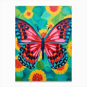 Pop Art Malachite Butterfly 1 Canvas Print