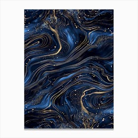 Blue And Gold Swirls 2 Canvas Print