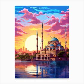 Sleymaniye Mosque Pixel Art 6 Canvas Print