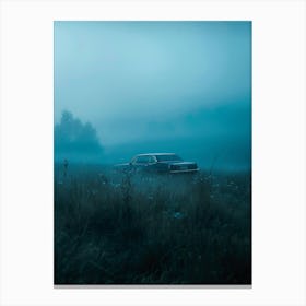 Car In The Fog Canvas Print