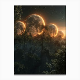 Moon In The Forest Canvas Print