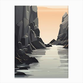 Coastal Rock Formations Subtle - Landscape Canvas Print