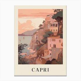 Capri Vintage Pink Italy Poster Canvas Print