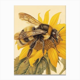 Carpenter Bee Storybook Illustration 8 Canvas Print