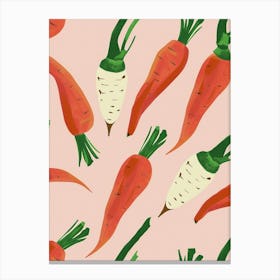 Root Vegetables Pattern Illustration 4 Canvas Print