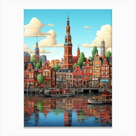 Amsterdam Pixel Art 1 Canvas Print