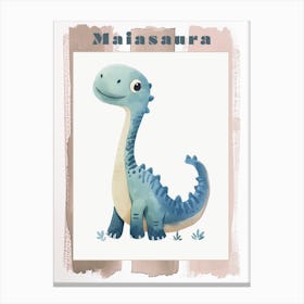 Cute Cartoon Maiasaura Dinosaur Watercolour 2 Poster Canvas Print