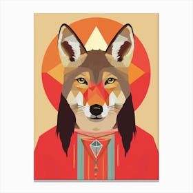 Red Wolf Art Nouveau 2 Canvas Print