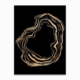 Gold Swirls On Black Background Classic Elegant Illustration Canvas Print