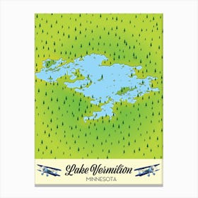 Lake Vermilion Minnesota map Canvas Print