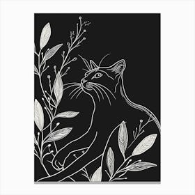 Oriental Shorthair Cat Minimalist Illustration 3 Canvas Print