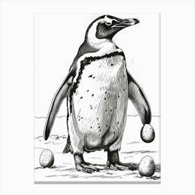 Emperor Penguin Balancing Eggs 1 Canvas Print