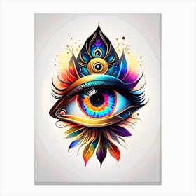 Celestial Eye, Symbol, Third Eye Tattoo 1 Canvas Print