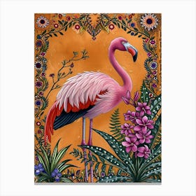 Greater Flamingo And Oleander Boho Print 4 Canvas Print