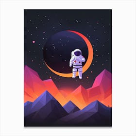 Low Poly Astronaut Minimalist Sunset (19) Canvas Print