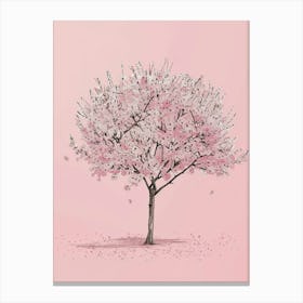 Cherry Tree Minimalistic Drawing 4 Canvas Print