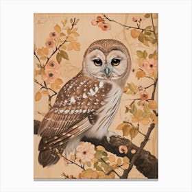 Boreal Owl Japanese Painting 5 Canvas Print