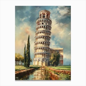 Tower Of Pisa Camille Pissarro Style 4 Canvas Print