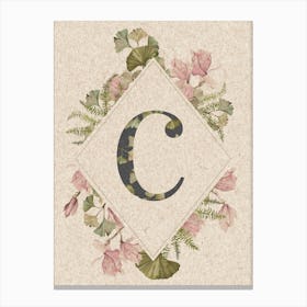 Floral Monogram C Canvas Print