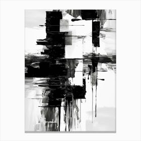 Layers Abstract Black And White 4 Canvas Print