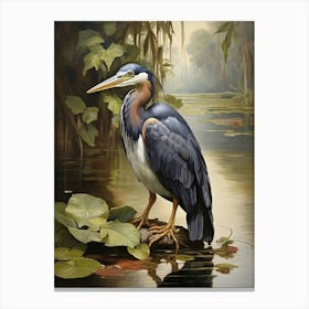 Heron In The Swamp art print Canvas Print