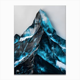 Blue Acrylic Mountain Art Canvas Print