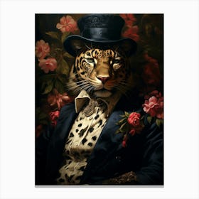 Leopard In Top Hat Canvas Print