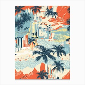 Rio De Janeiro, Brazil, Inspired Travel Pattern 4 Canvas Print