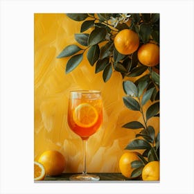 Apricot Cocktail With Oranges Canvas Print