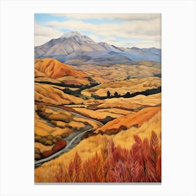 Autumn National Park Painting Tongariro National Park New Zealand Canvas Print