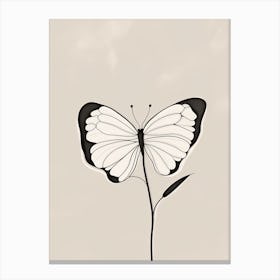 Butterfly Line Art Abstract 4 Canvas Print