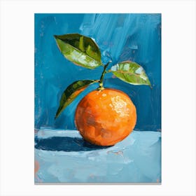 Orange On Blue 4 Canvas Print