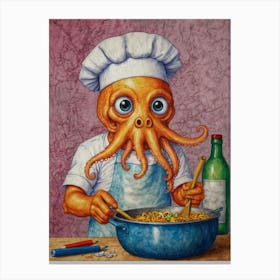 Octopus Chef Canvas Print