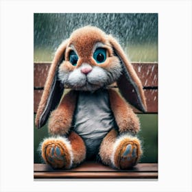 Rabbit In The Rain Canvas Print