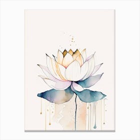 Sacred Lotus Minimal Watercolour 2 Canvas Print
